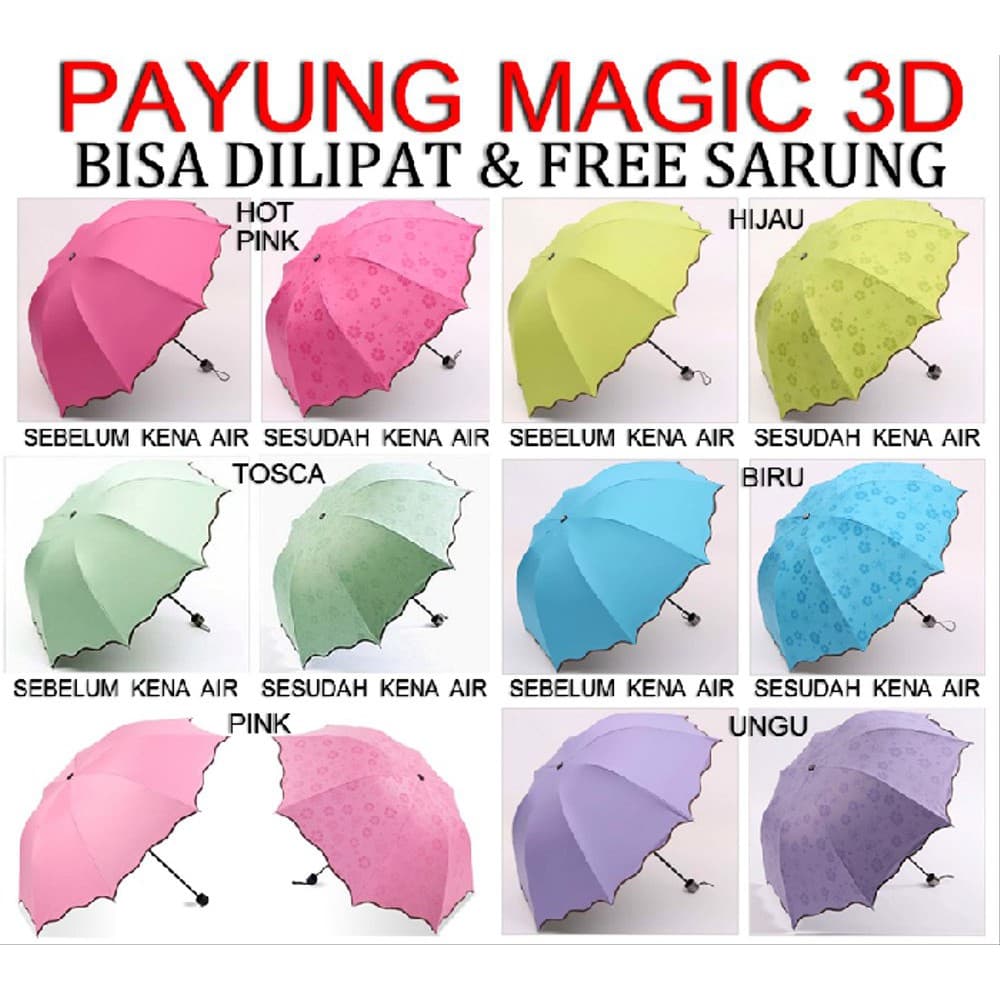 Payung Lipat 3D Magic: Motif Ajaib & Anti UV, Murah Meriah!