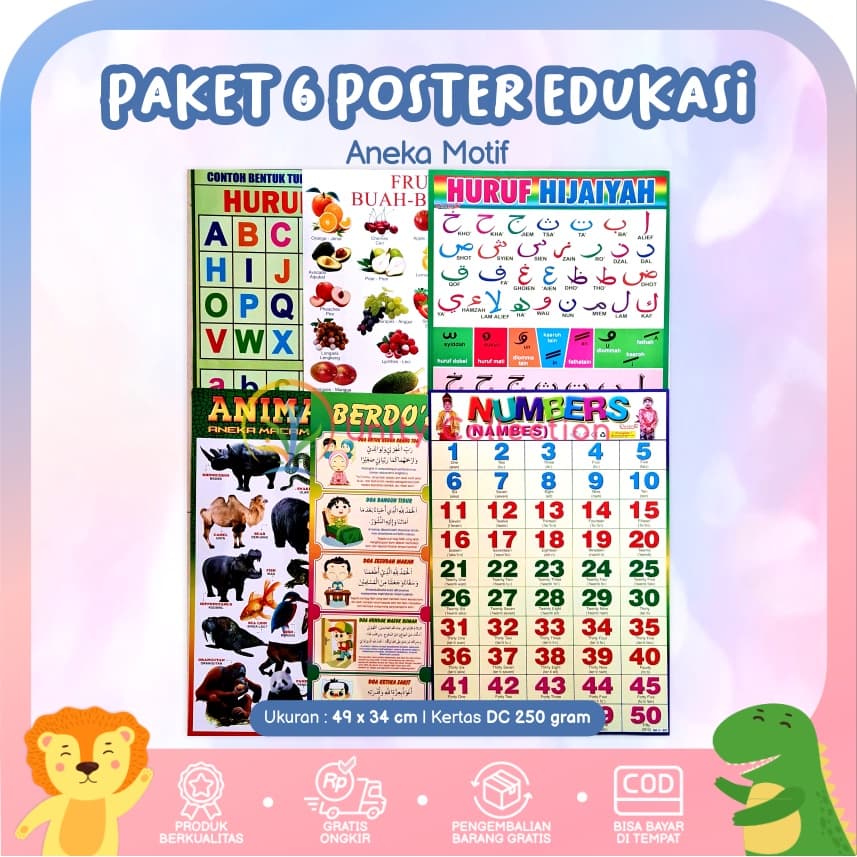 Poster Edukasi Anak: Belajar Seru 6 Topik Penting!