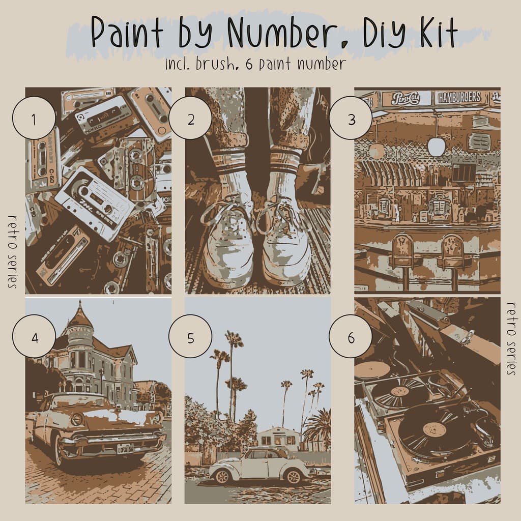 Review Paint By Number Kit A3 RETRO SERIES: Jadi Seniman!
