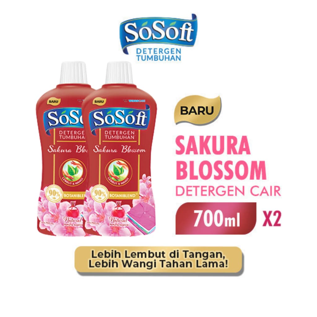 SoSoft Deterjen Cair Sakura Blossom: Wangi & Bersih Maksimal!