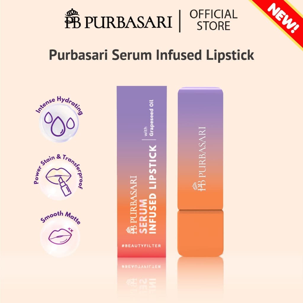 Review Purbasari Serum Infused Lipstick: Matte Anti Kering!