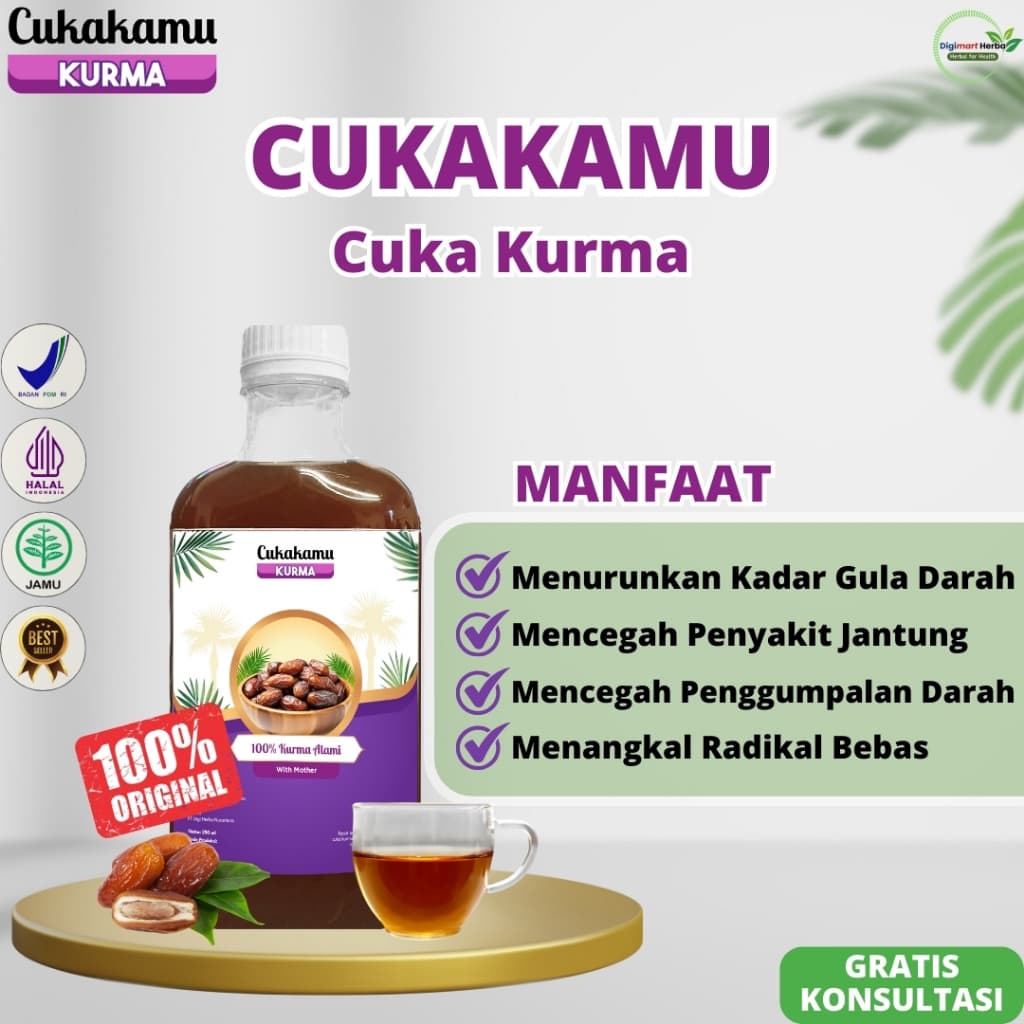 CUKAKAMU Cuka Kurma: Rahasia Kulit Cerah & Jantung Sehat!