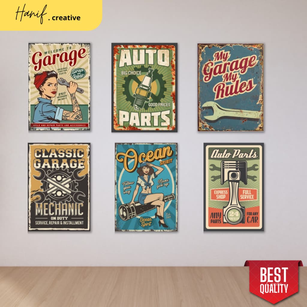 Review Hiasan Dinding Garage Custom Vintage: Vibes Bengkel Klasik, Harga Warteg