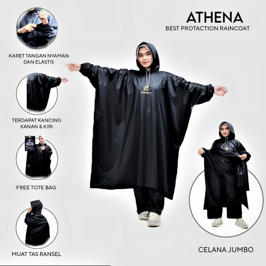 Jas Hujan Ponco Kelelawar Jumbo Premium: Anti Rembes & Kuat!