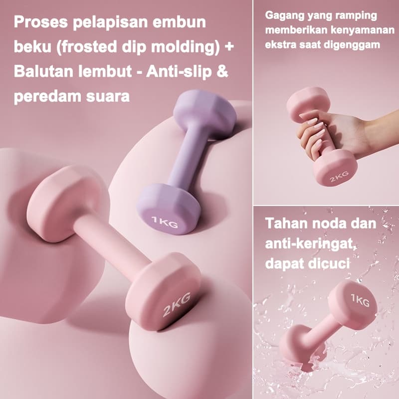 Dumbell Wanita Estetik 1-4kg: Solusi Fitness Rumahan Ideal!