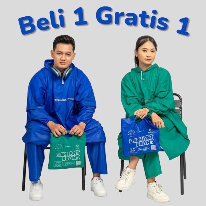 Jas Hujan Elephant Brand Optimus: Ponco Lengan Celana Jumbo
