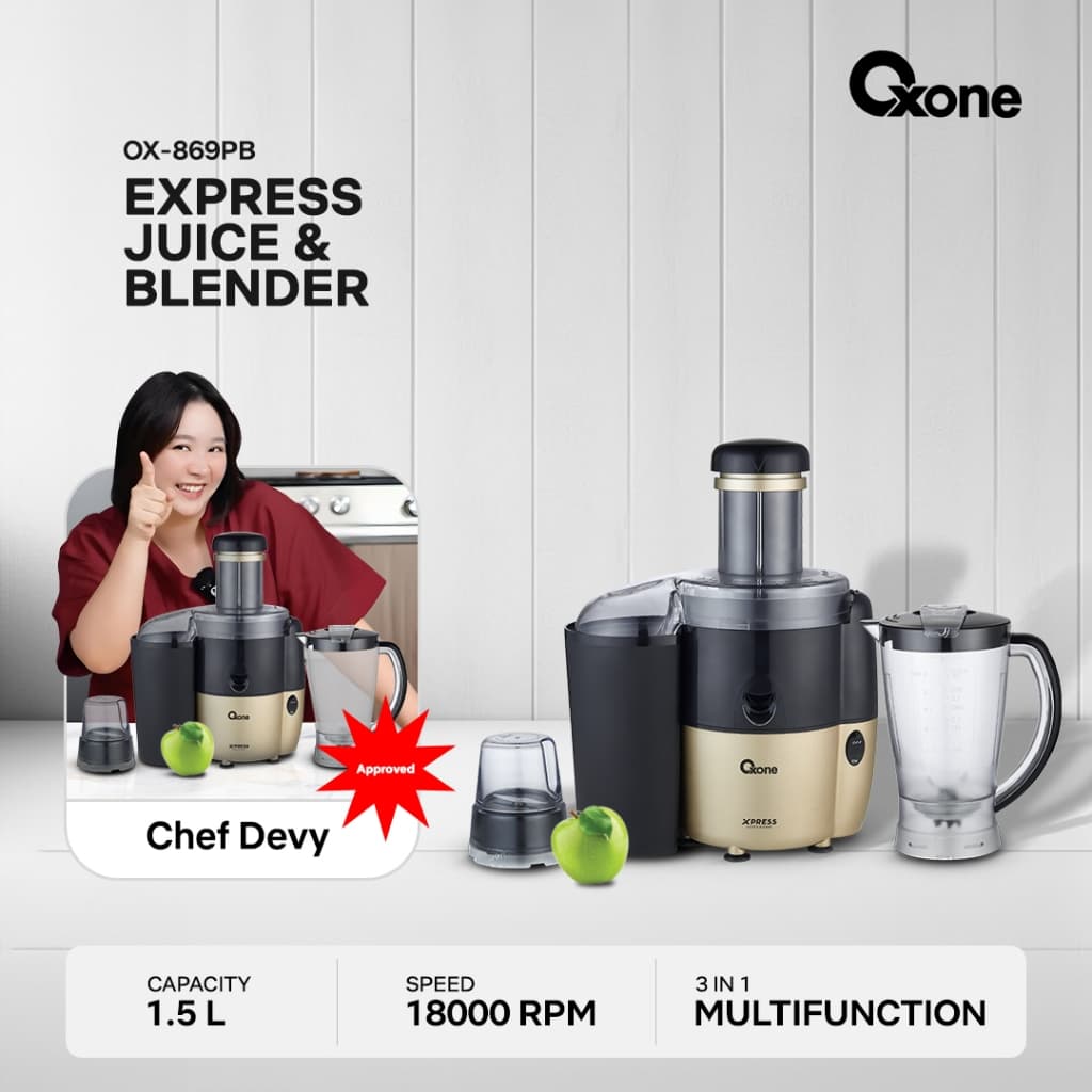 Review Oxone OX869PB: Juicer & Blender 2-in-1 Paling Sat-Set!