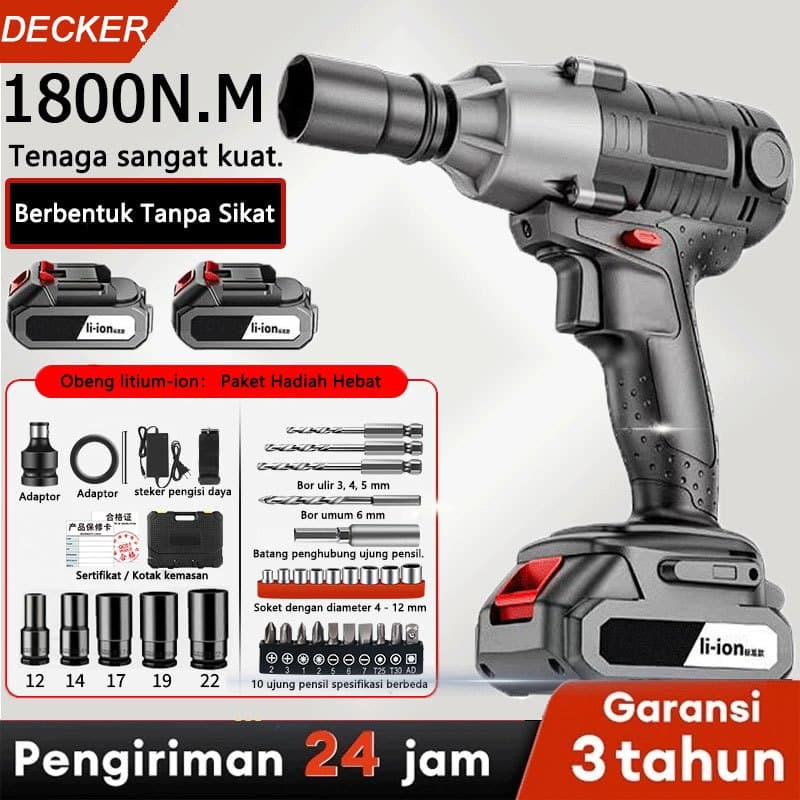Review DECKER 999V: Impact Wrench Tenaga Badak Harga Merakyat?