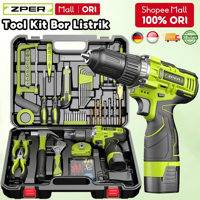 Review ZPER ZP027: Bor Cordless Set 124-in-1 Murah Meriah