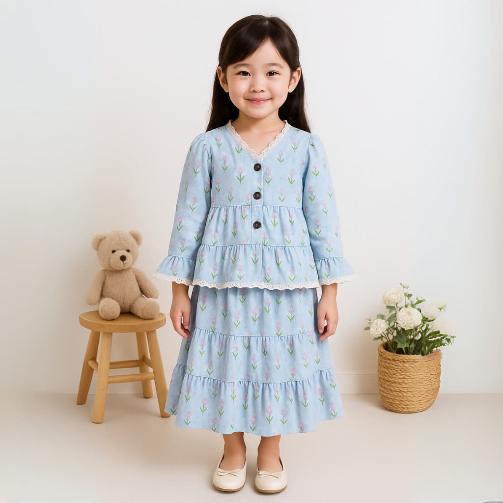 Setelan Najwa Tanisa: Gaya Korea & Motif Bunga untuk Si Kecil!