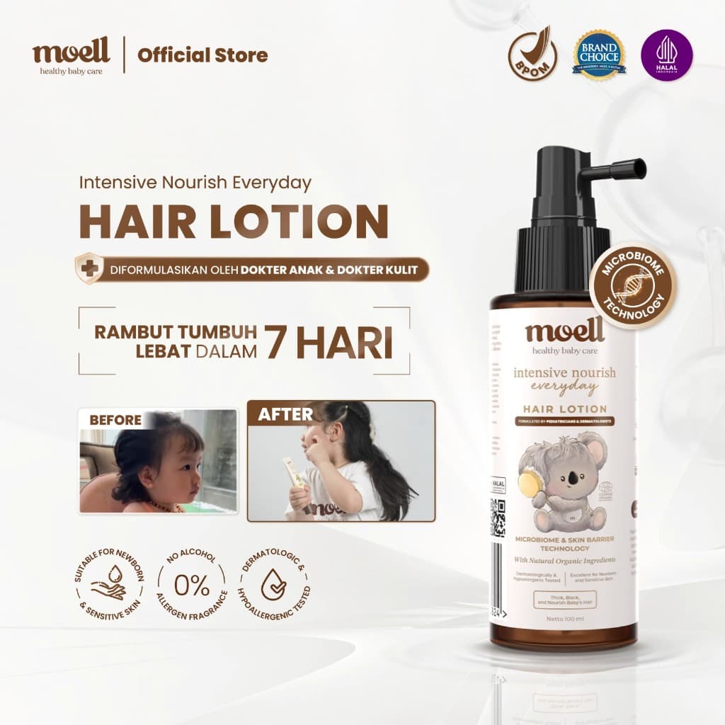 Review Moell Hair Lotion: Solusi Rambut Bayi Lebat Anti Lengket