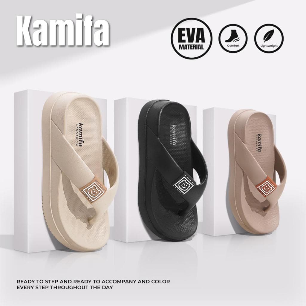 KAMIFA Sandal Jepit Beruang: Empuk, Lucu, Anti-Slip!