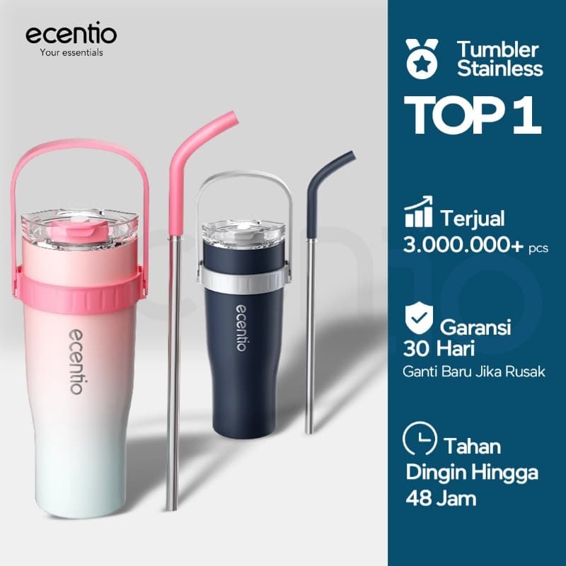 Review ecentio Tumbler: Botol Minum Jumbo yang Aesthetic & Tahan Banting