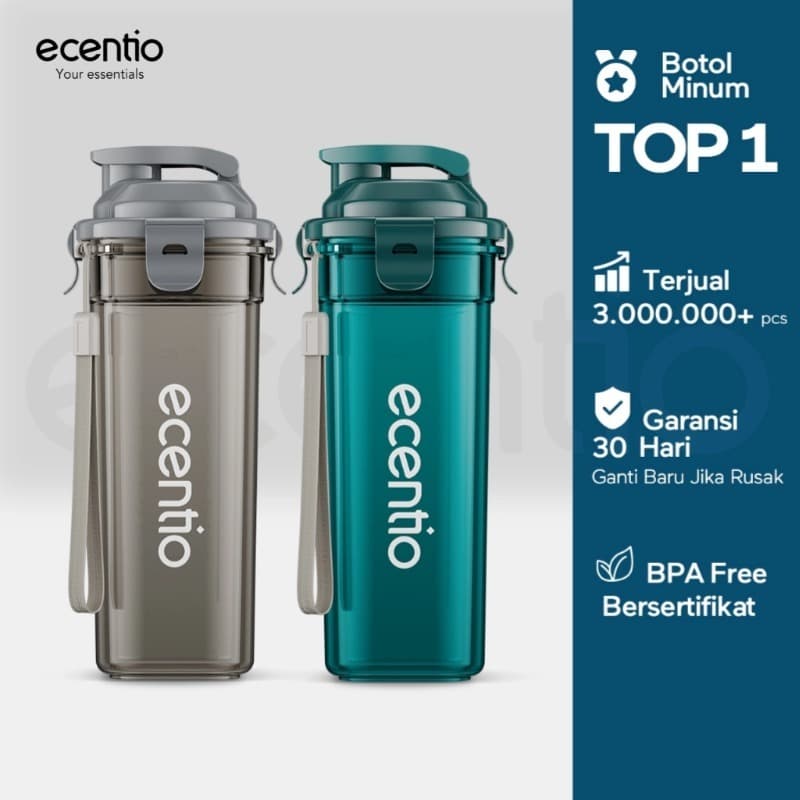 Review Botol Minum Ecentio 500ml: Si Estetik Penyelamat Dehidrasi