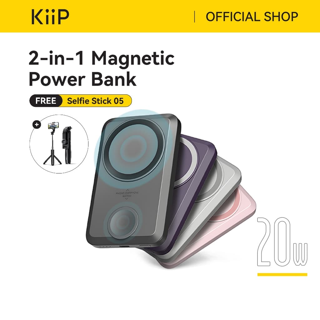 KiiP EW31: Power Bank Wireless Magnetik 2-in-1 Anti Ribet!