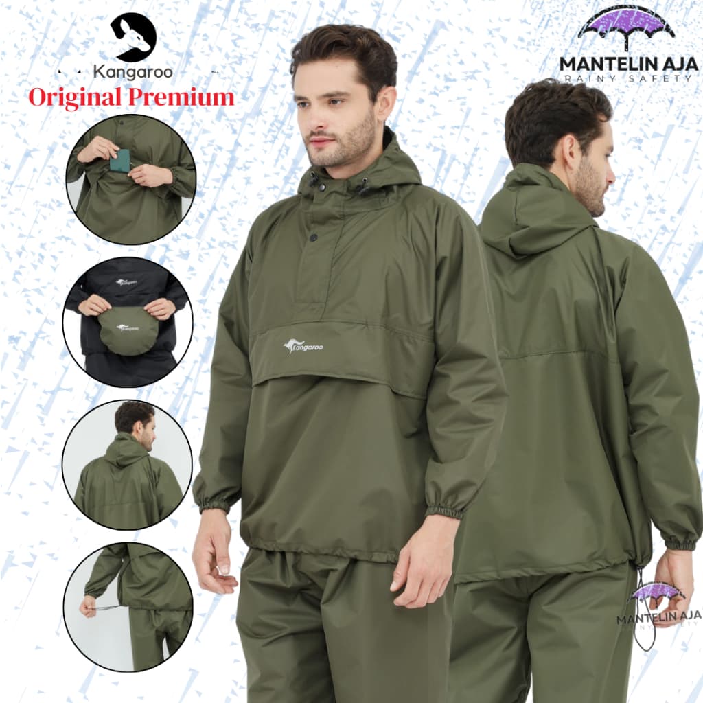 Jas Hujan Saku Kangguru: Anti Bocor, Tebal, & Praktis!