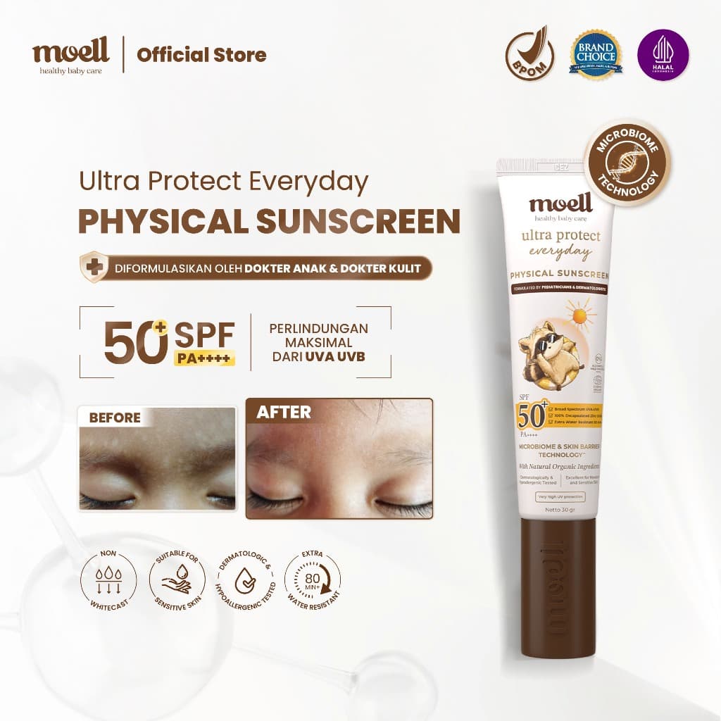 Review Moell Physical Sunscreen: Tameng Matahari Si Kecil