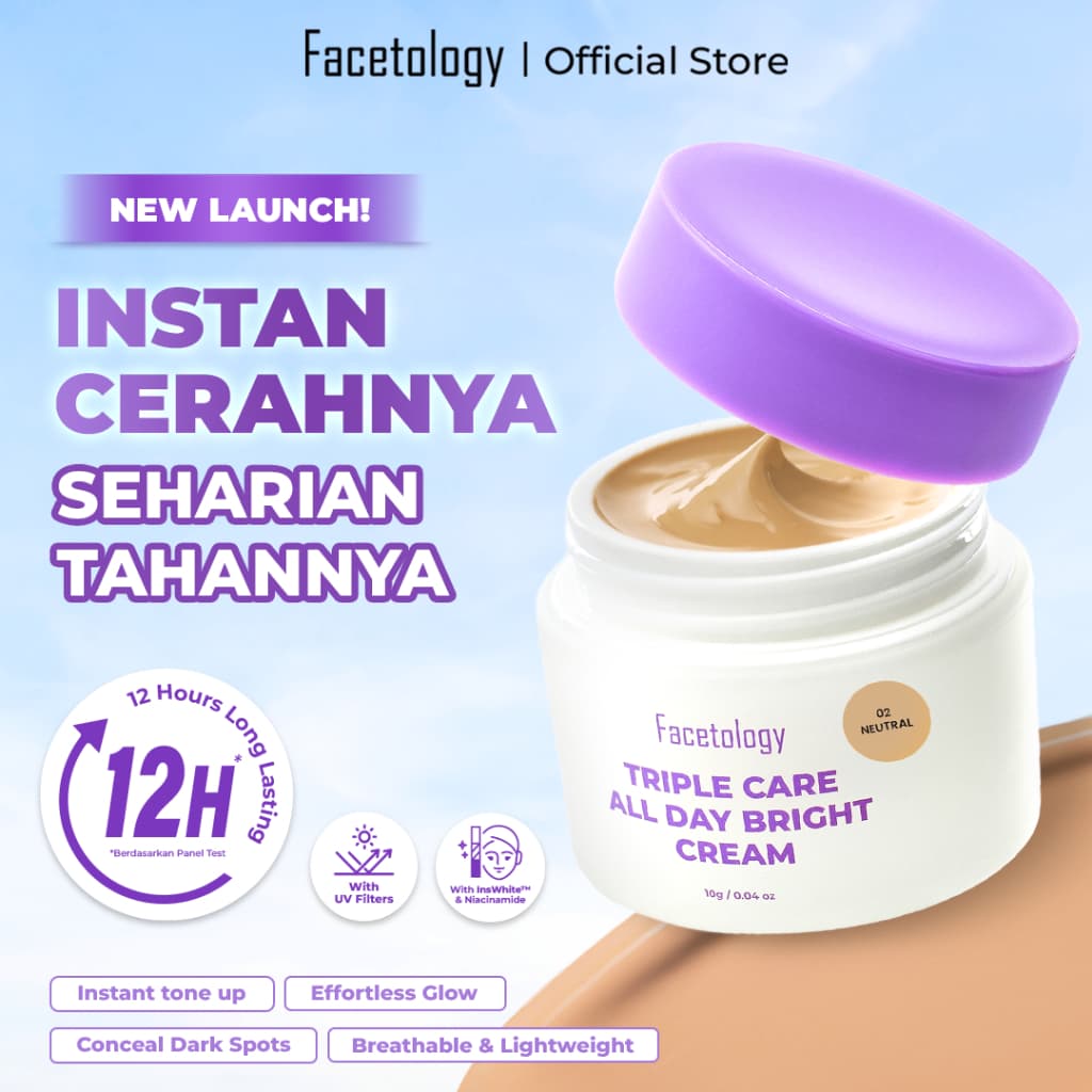 Review Facetology Triple Care All Day Bright Cream: Mungil Tapi Ajaib?