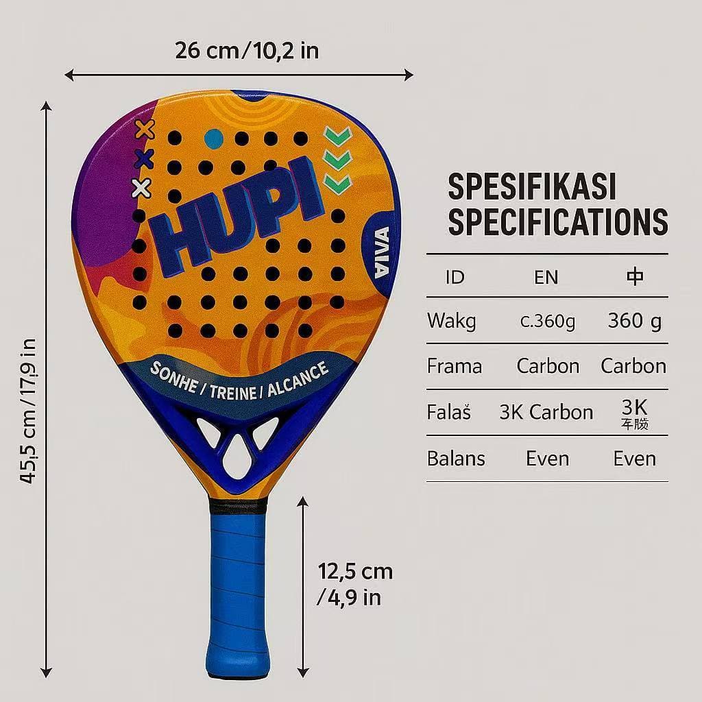 Review Raket Padel HUPI VIVA 3K: Gebukan Maut di Lapangan!