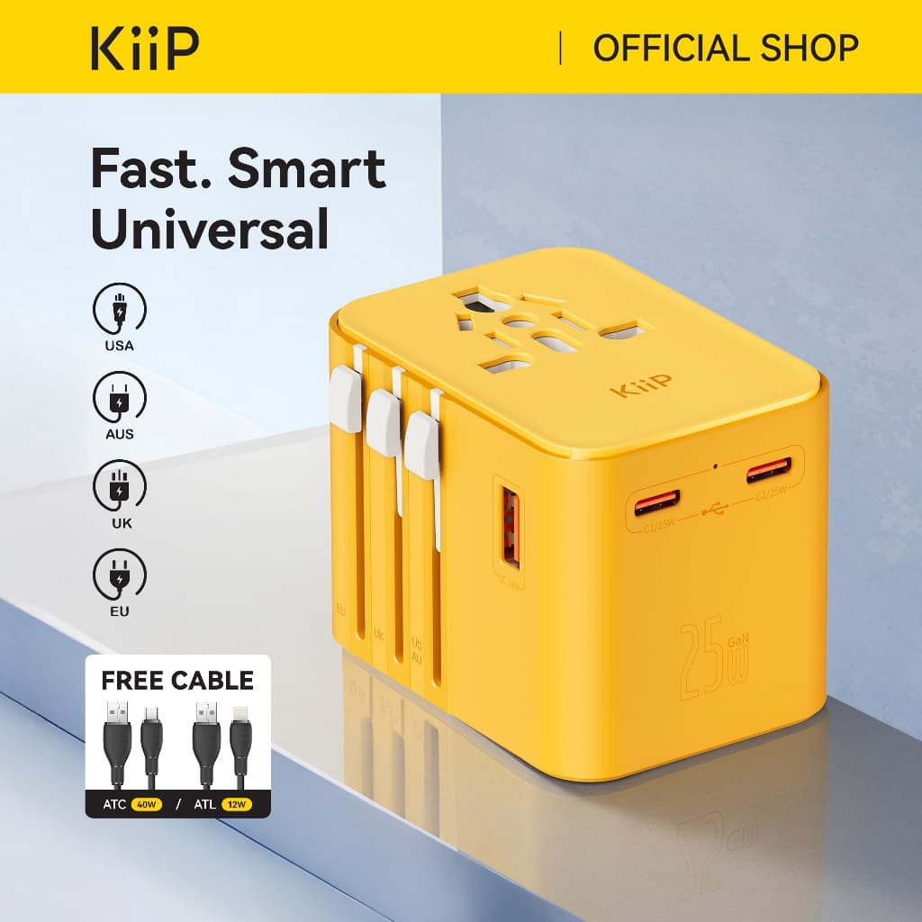 Review KiiP C27T: Travel Adapter GaN 25W Penyelamat Liburan