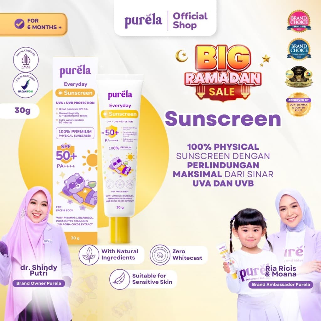 Purela Baby Physical Sunscreen SPF 50+ PA++++: Review Jujur!