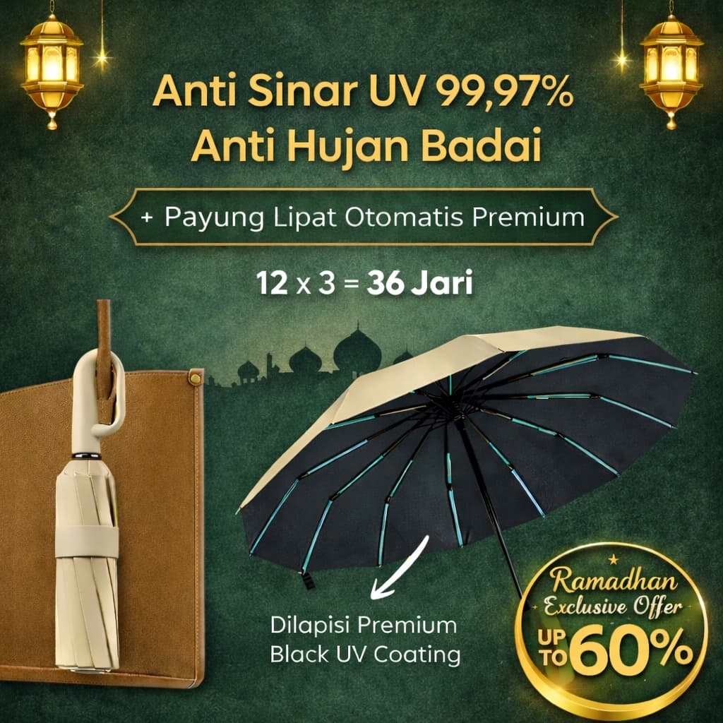 Review Payung SevenPlus: Otomatis, Anti UV, Anti Ribet!