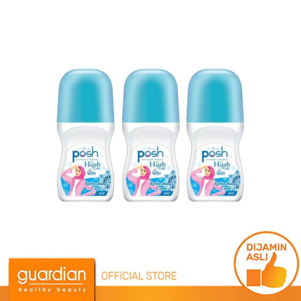 Posh Deodorant Roll On Hijab Refreshing Cool: Segar Maksimal 48 Jam!