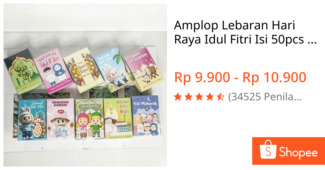 Amplop Lebaran Karakter Lucu 50pcs: THR Makin Meriah!
