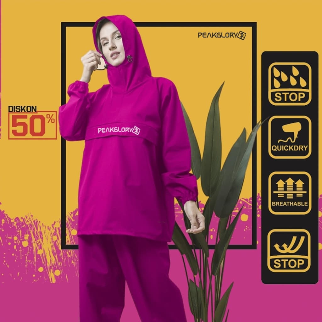 Jas Hujan PEAKGLORY: Anti Basah, Anti Ribet, Siap Terobos Hujan!