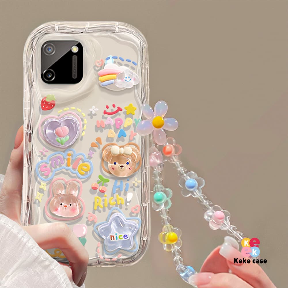 Casing Softcase Realme Motif Kelinci 3D Transparan & Lucu