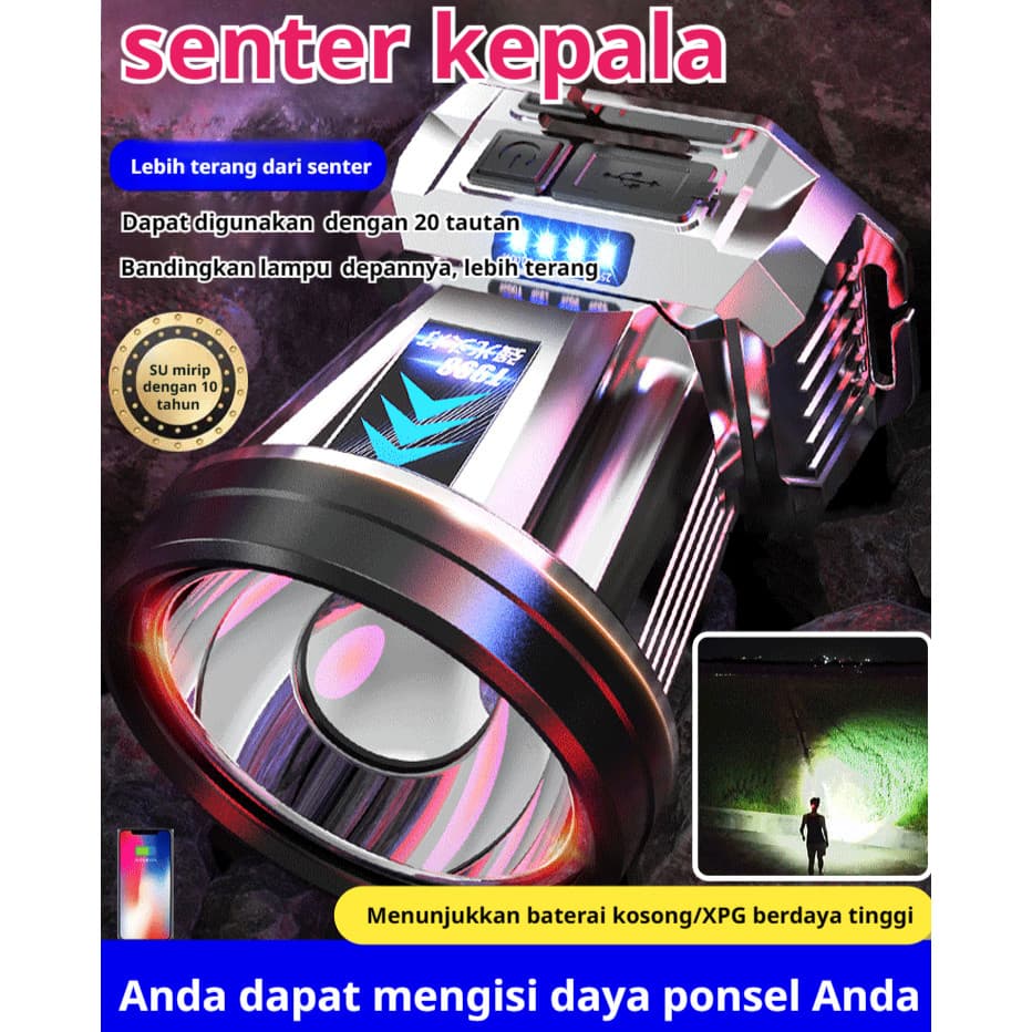 Lampu Depan Isi Ulang: Senter Super Terang Plus Power Bank!