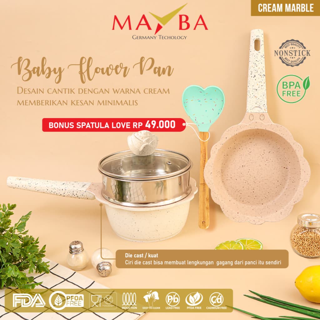 Review Mayba Flower Baby MPASI Set: Panci Granit Anti Drama